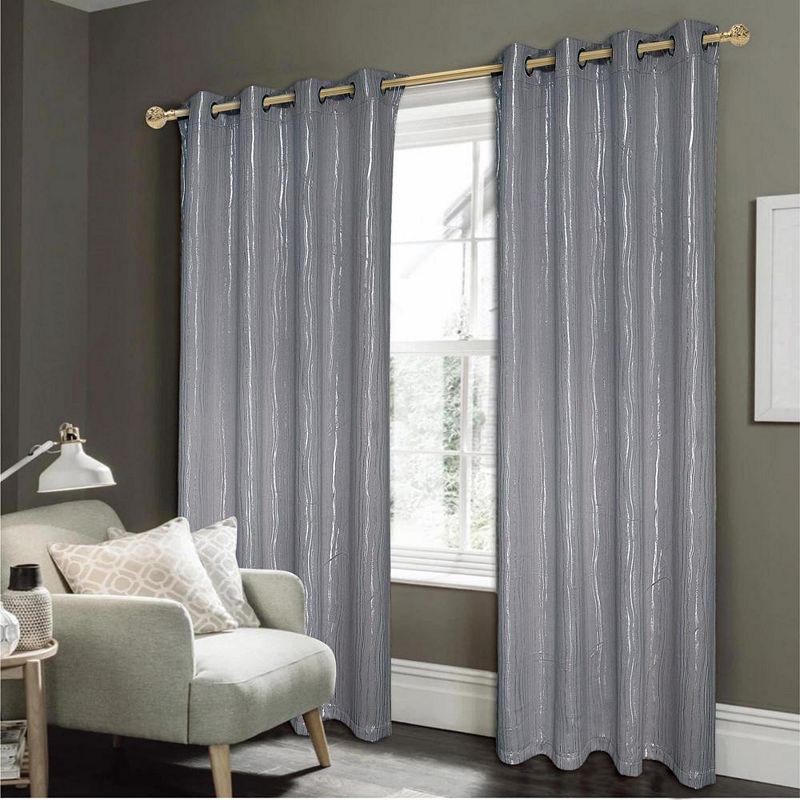 Iceland Metallic All Season Blackout Window Grommet Curtain Panel