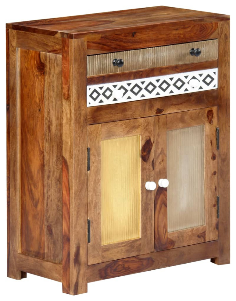 vidaXL Cabinet Storage Console Table for Living Room Bedroom Solid Wood Sheesham   Rustic   Accent Chests And Cabinets   by VirVentures  Houzz