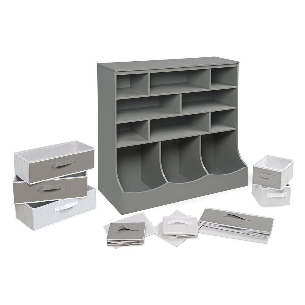 Badger Basket 37 in. H x 36.5 in. W x 15.75 in. D Gray MDF 11-Cube Organizer 98871