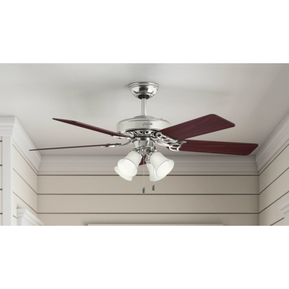 Hunter Studio Series Ceiling Fan 52 Brushed Nickel Cherry