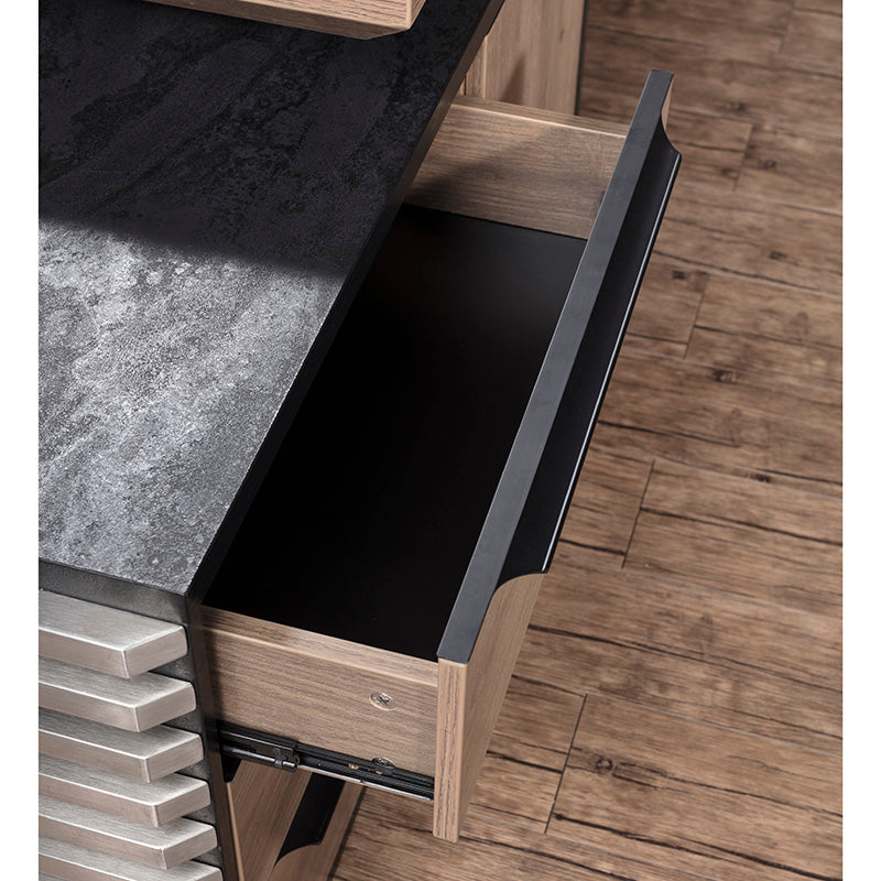 PHOENIX 2.0 - Sit Stand Electric Lift Executive Desk with Left Return 2.8m - Warm Oak & Black