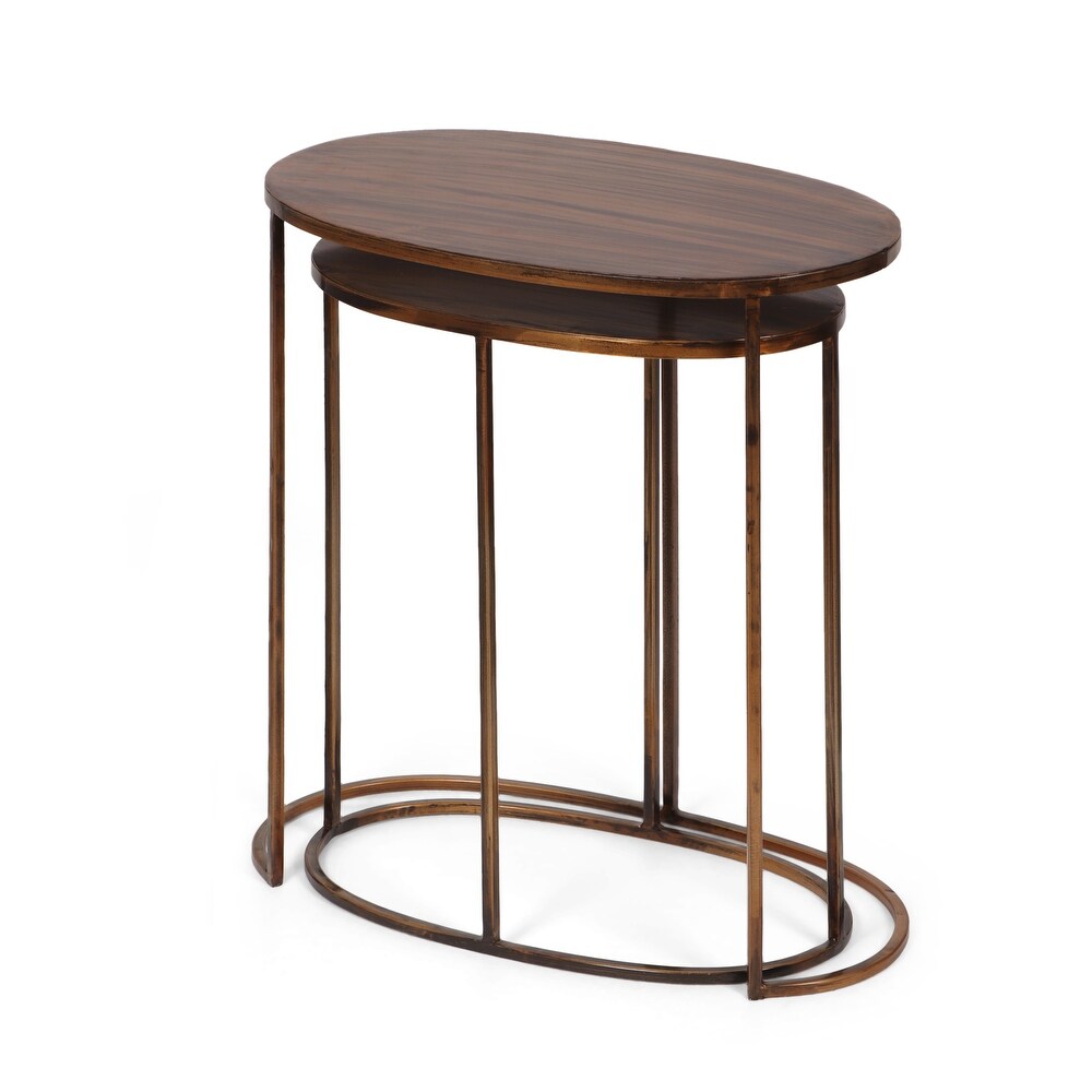 Wilsey Handcrafted Oval Nesting Tables by Christopher Knight Home