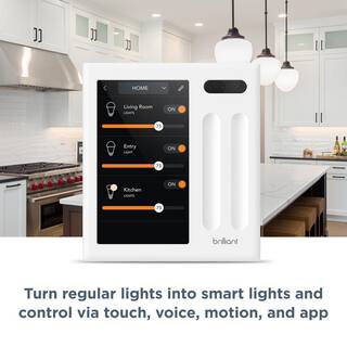 Brilliant Smart Home Control (2-Switch Panel) for Alexa Google Assistant Apple HomeKit Ring Sonos and More BHA120US-WH2