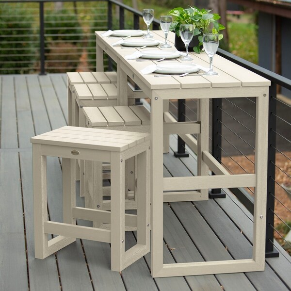 HIGHWOOD Monroe Modern Counter Height Balcony Stool/Table 6Piece Set