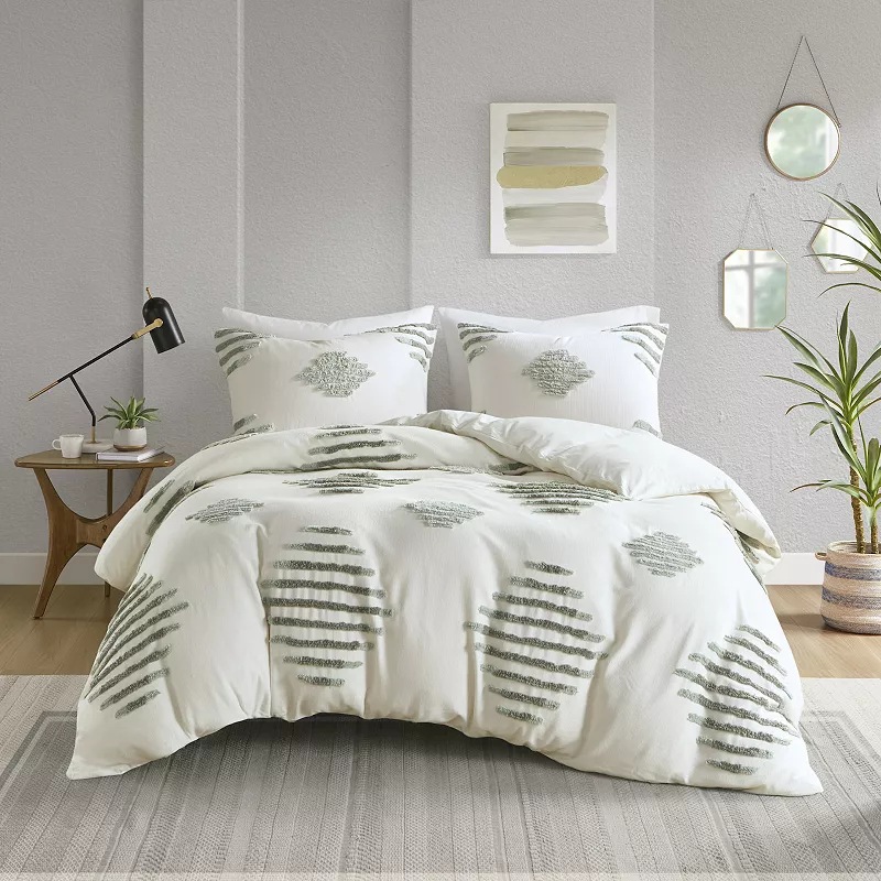 INK+IVY Tahli 3-Piece Cotton Blend Chenille Duvet Cover Set