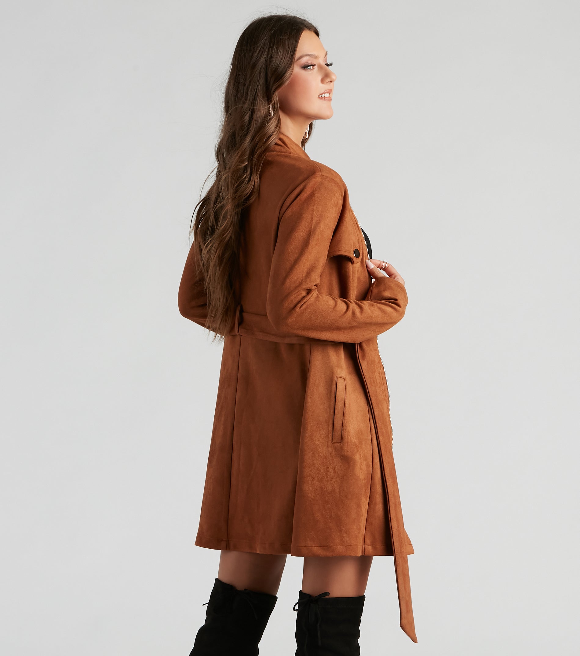 City Chic Babe Trench Dress