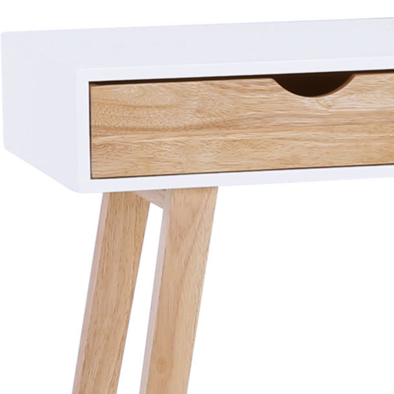 ARSENIO Console Table 90cm - Natural & White