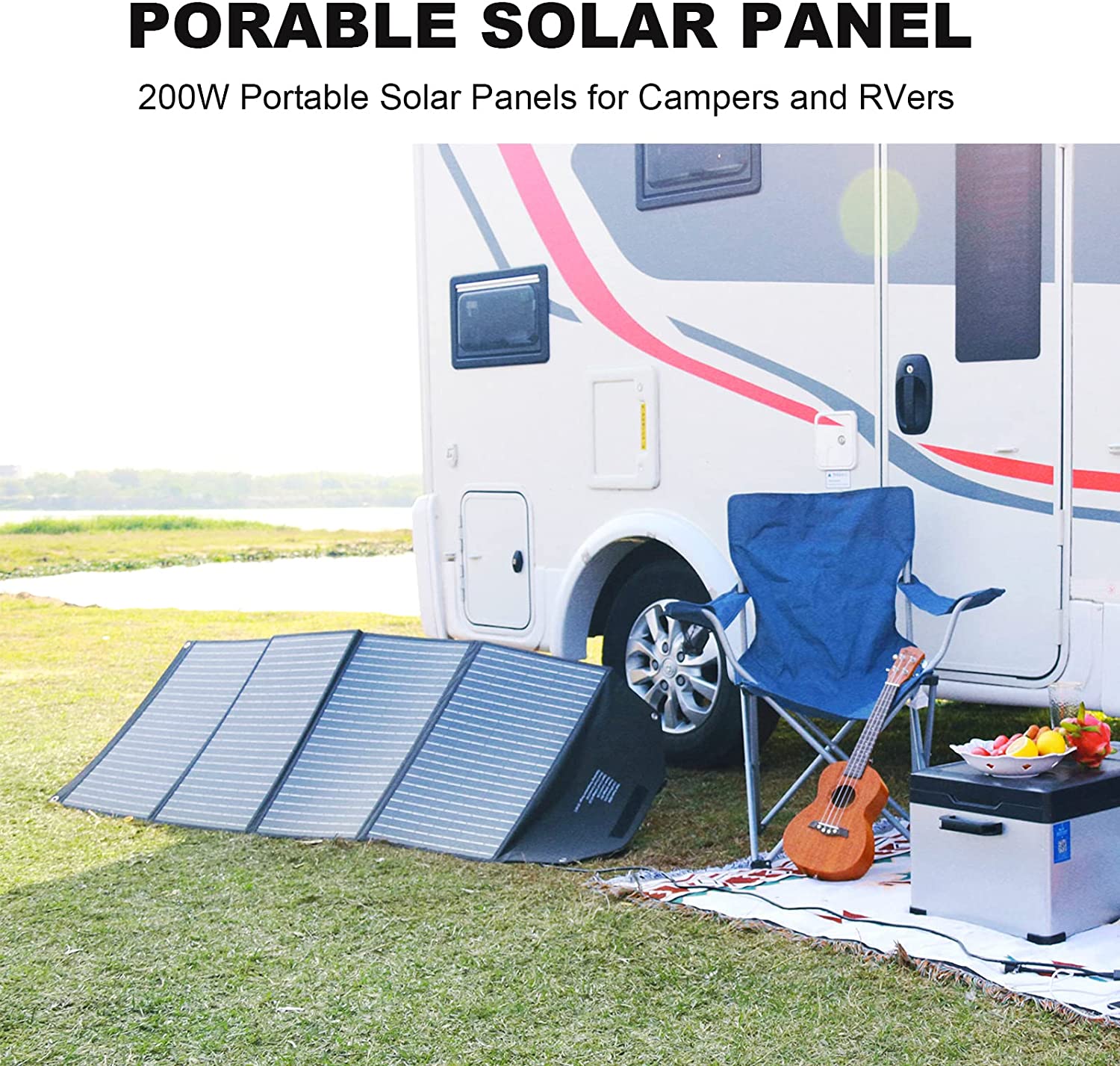 Pecron 200 Watt 36V Solar Panel Foldable Kit Portable Solar Generator Charger with MC4 Connector