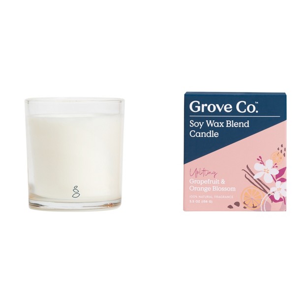 Grove Co Soy Wax Candle Uplifting Grapefruit amp Orange Blossom 5 5oz