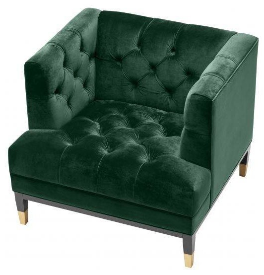 Green Tufted Cube Chair  Eichholtz Castelle   Contemporary   Armchairs And Accent Chairs   by Oroa   Distinctive Furniture  Houzz