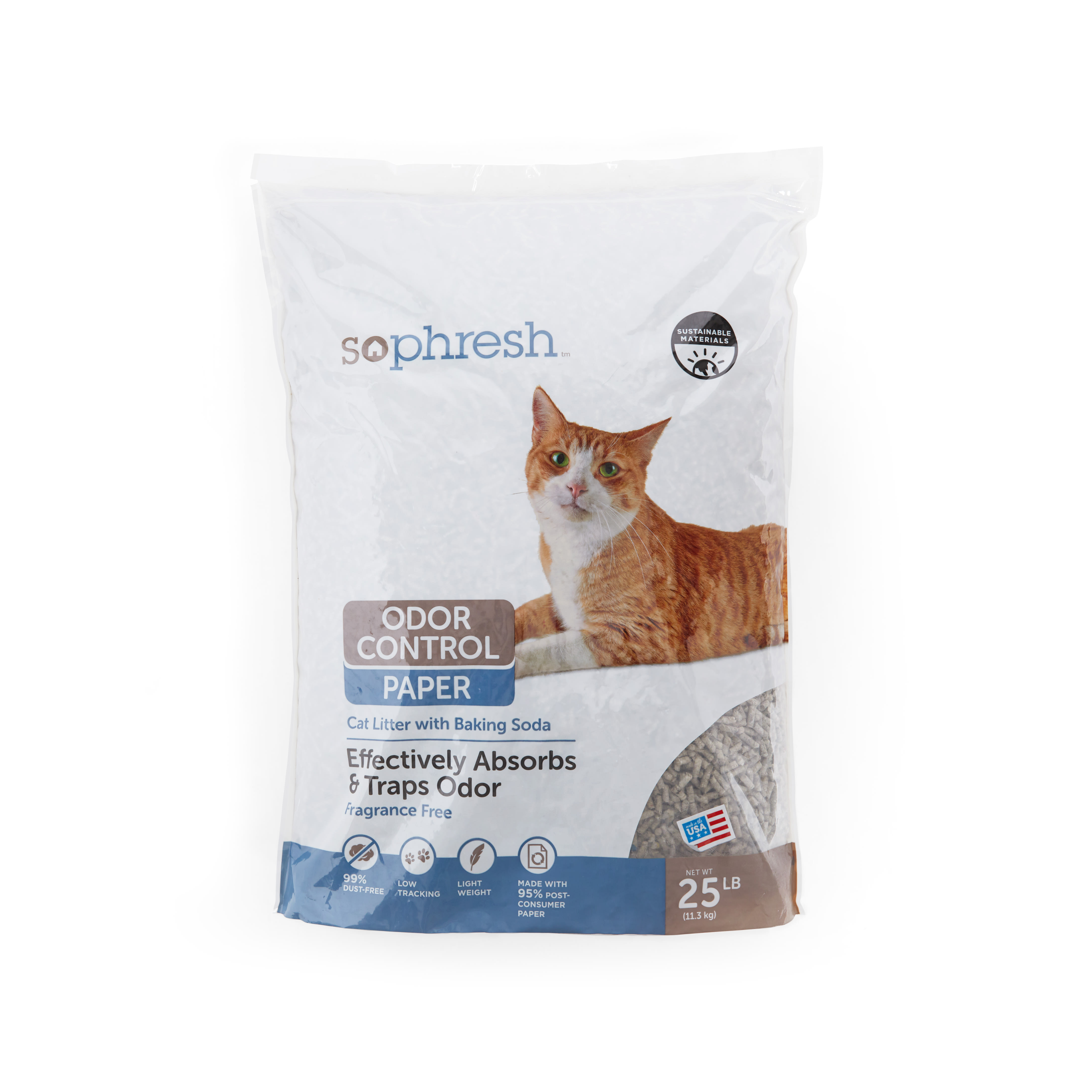 So Phresh Odor Control Paper Cat Litter， 25 lbs.