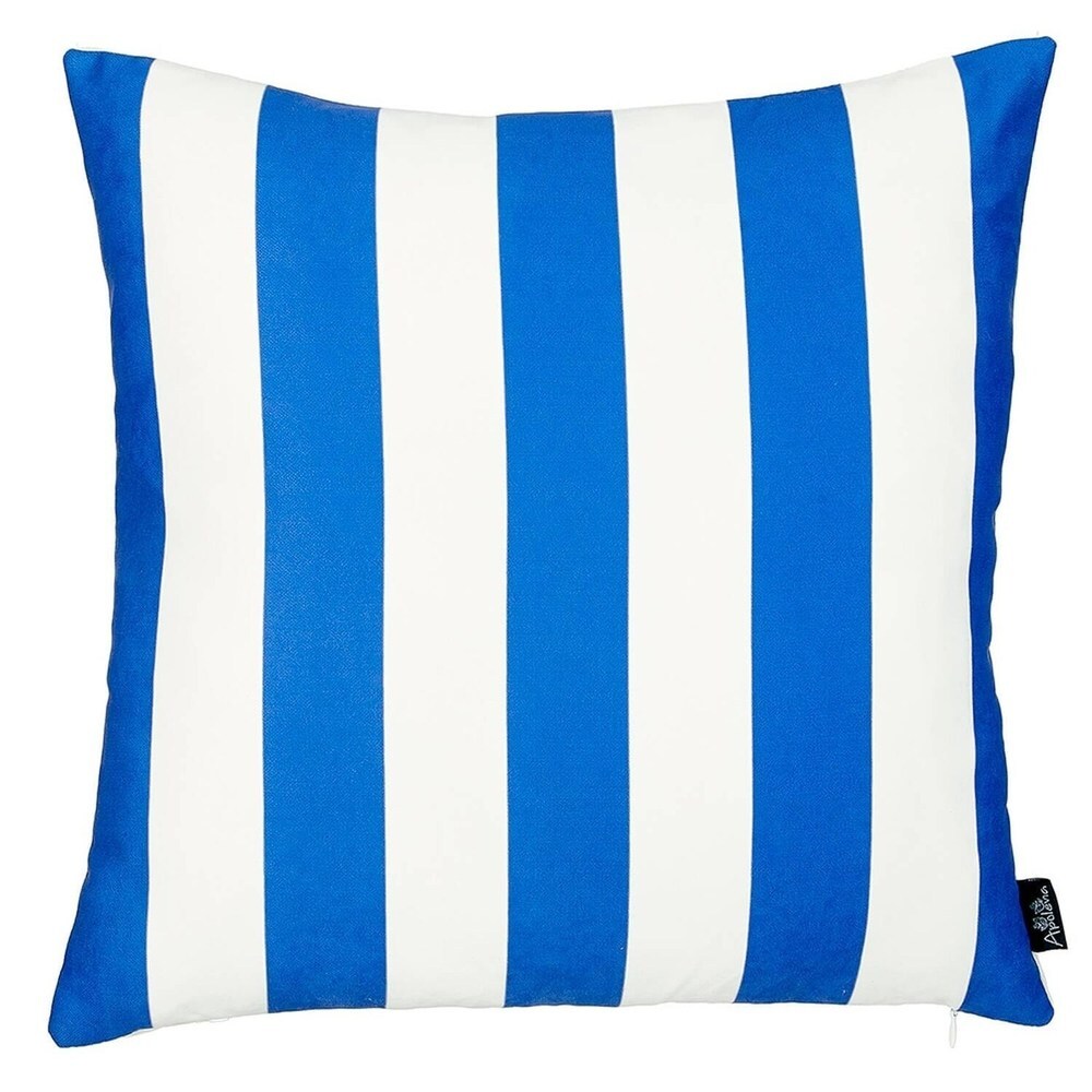 Carson Carrington Geometric Blue Stripes 18 inch Throw Pillow Cover