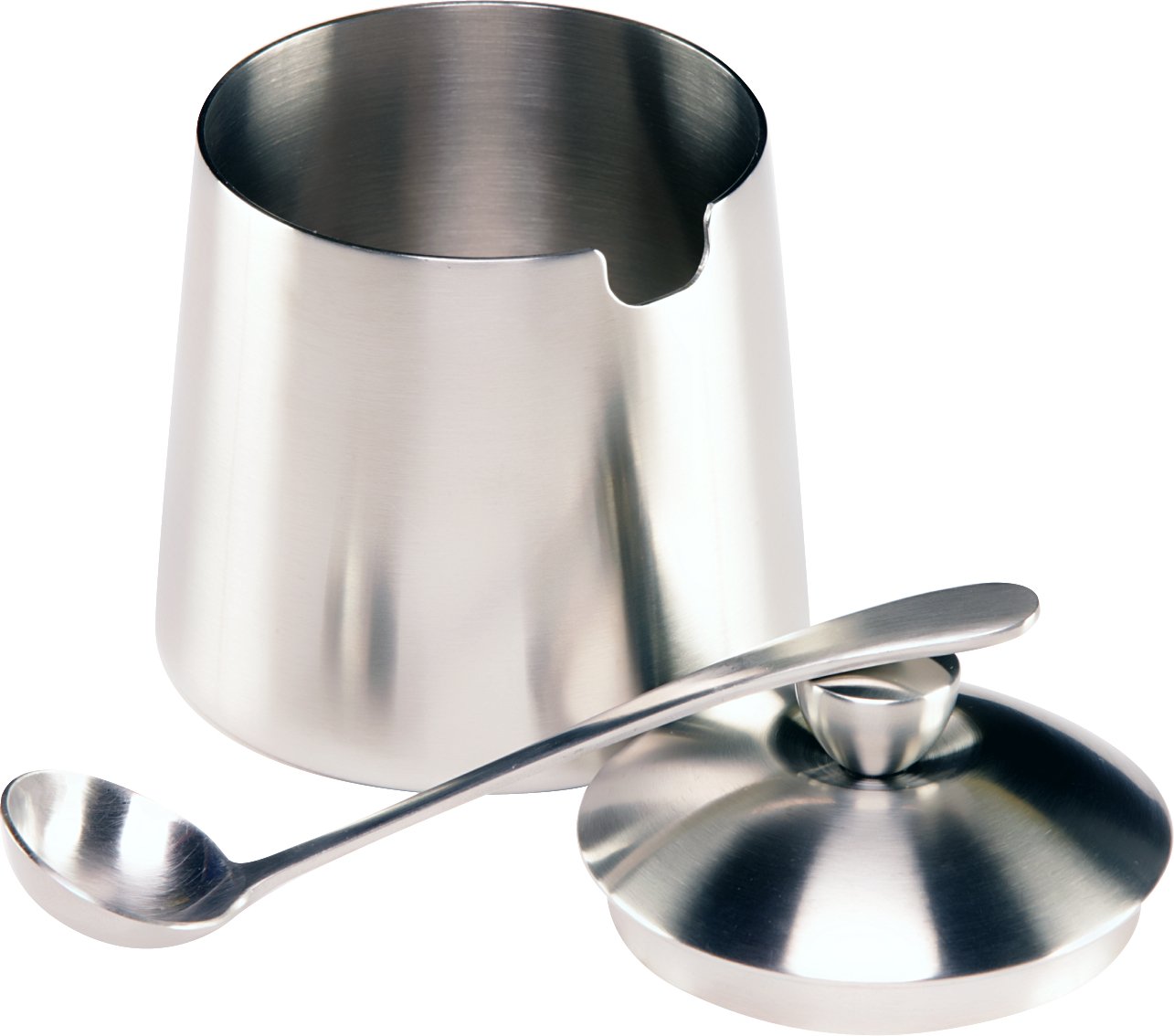 Frieling Brushed Stainless Steel Creamer andamp; Sugar Bowl with Spoon