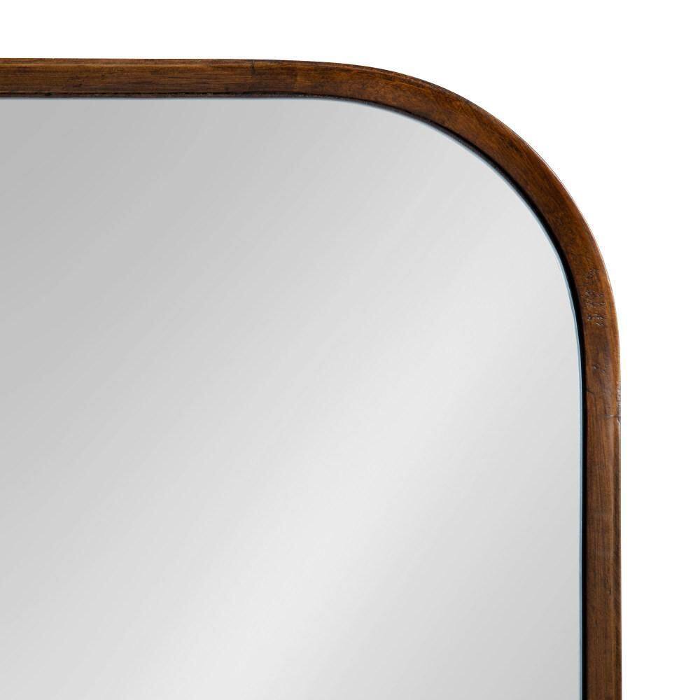 Kate and Laurel Nordlund 23.37 in. W x 35.00 in. H Rectangle Wood Walnut Brown Framed Modern Wall Mirror 222513