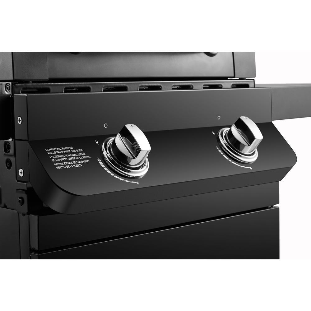 DynaGlo Premier 2Burner Propane Gas Grill with Folding Side Tables in Black