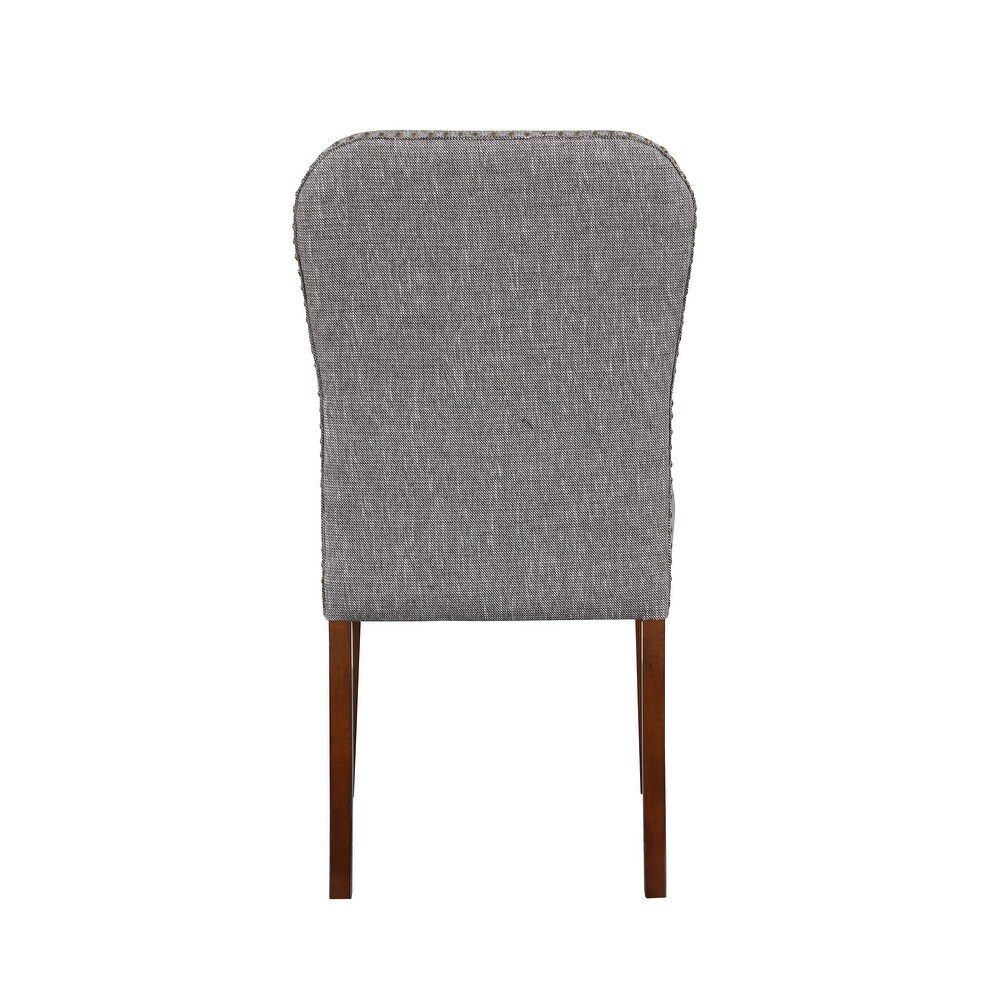 Sea Oat Dining Chair in Performance Fabric with Nail Heads   Set of 2