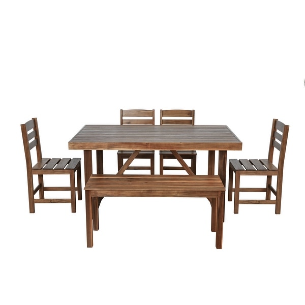 6piece Outdoor Garden Dining Table Set，Suitable For Terraces and Courtyards