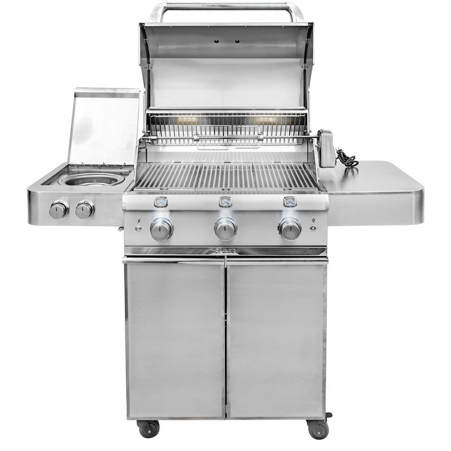 Saber Elite 1500 32-Inch 3-Burner Infrared Propane Gas Grill With Side Burner