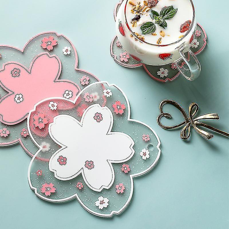 2 Pcs Blossom Coasters Cute Silicone Non-slip Pvc Coasters For Drinks Coffee Cup Beer Mug Betterlifefg