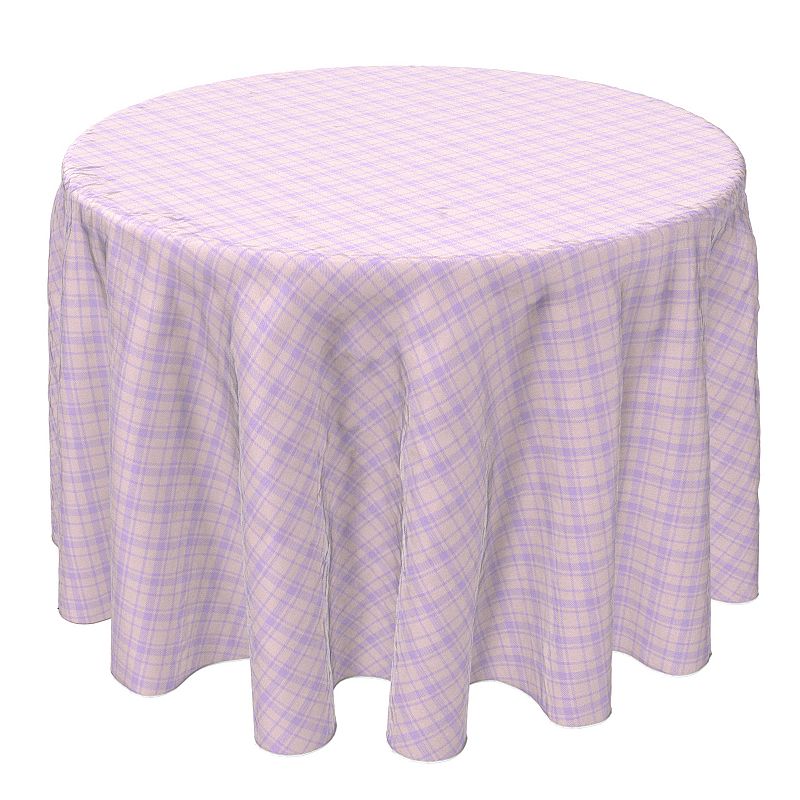 Round Tablecloth， 100% Cotton， 60 Round， Plaid 27