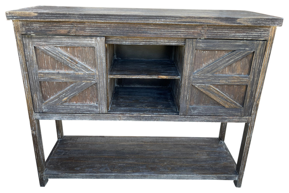 Barn Door Accent Console  Brown   Farmhouse   Console Tables   by Jackson  ampCo.  Houzz