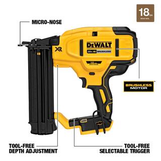 DW 20V MAX XR Lithium-Ion 18-Gauge Cordless Brad Nailer and (2) .0Ah Batteries DCN680B203