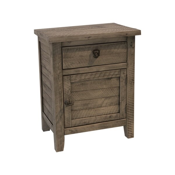 Montana Rustic Wood Nightstand - - 35429178