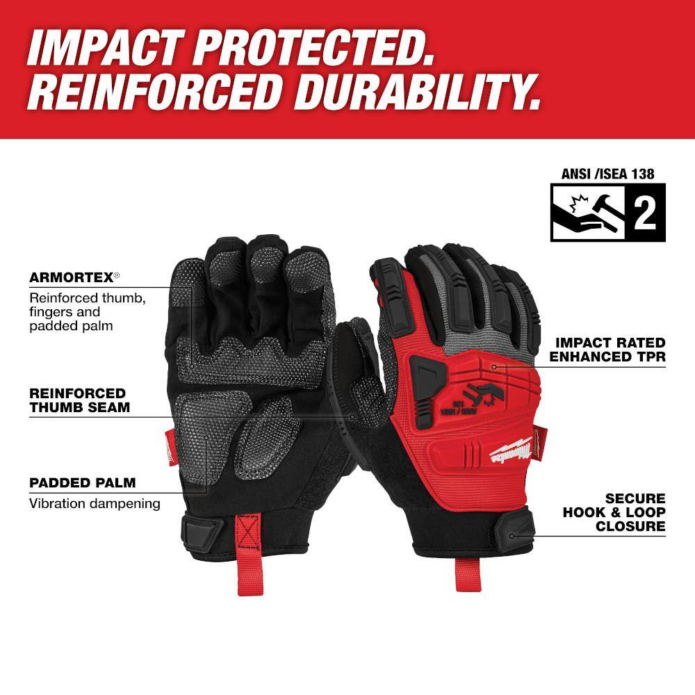 MW Large Impact Demolition Outdoor and Work Gloves 48-22-8752