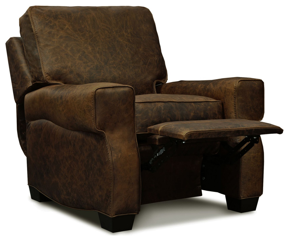 Cordova 100% Top Grain Leather Mid century Manual Recliner   Contemporary   Recliner Chairs   by Hello Sofa Home  Houzz