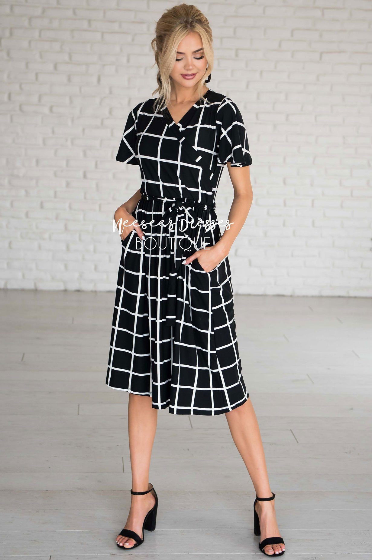 The Moxie Grid Print Dress