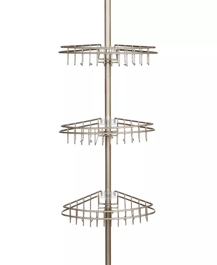 Kenney 3-Tier Stainless Steel Spring Tension Shower Caddy