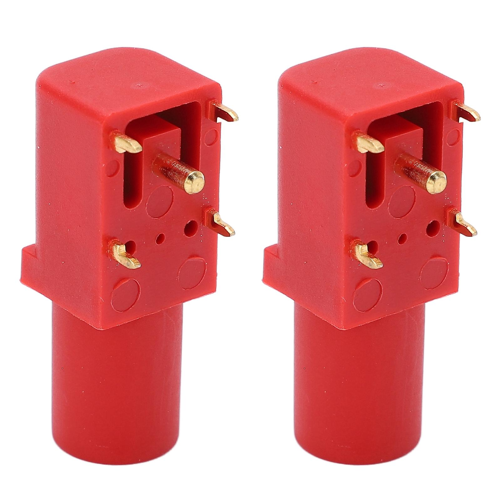 2pcs Pcb Panel Socket 4mm Welded Type Good Electrical Conductivity Safety Banana Socket For Multimeters Voltage Testingred