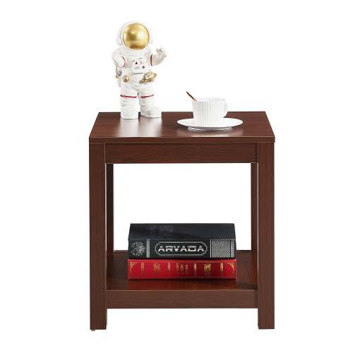 Simple White Side Table  2 Tier Small Space End Ta...