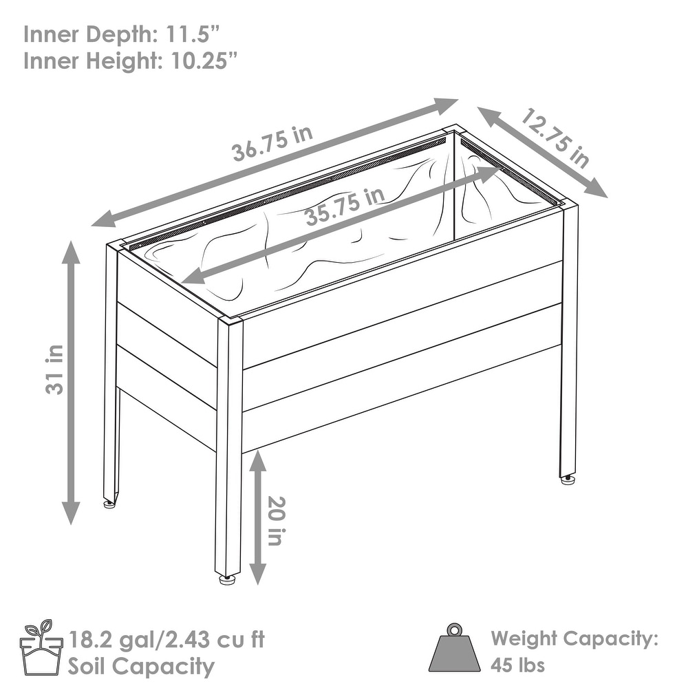 Acacia Wood Raised Garden Bed with Legs   31\