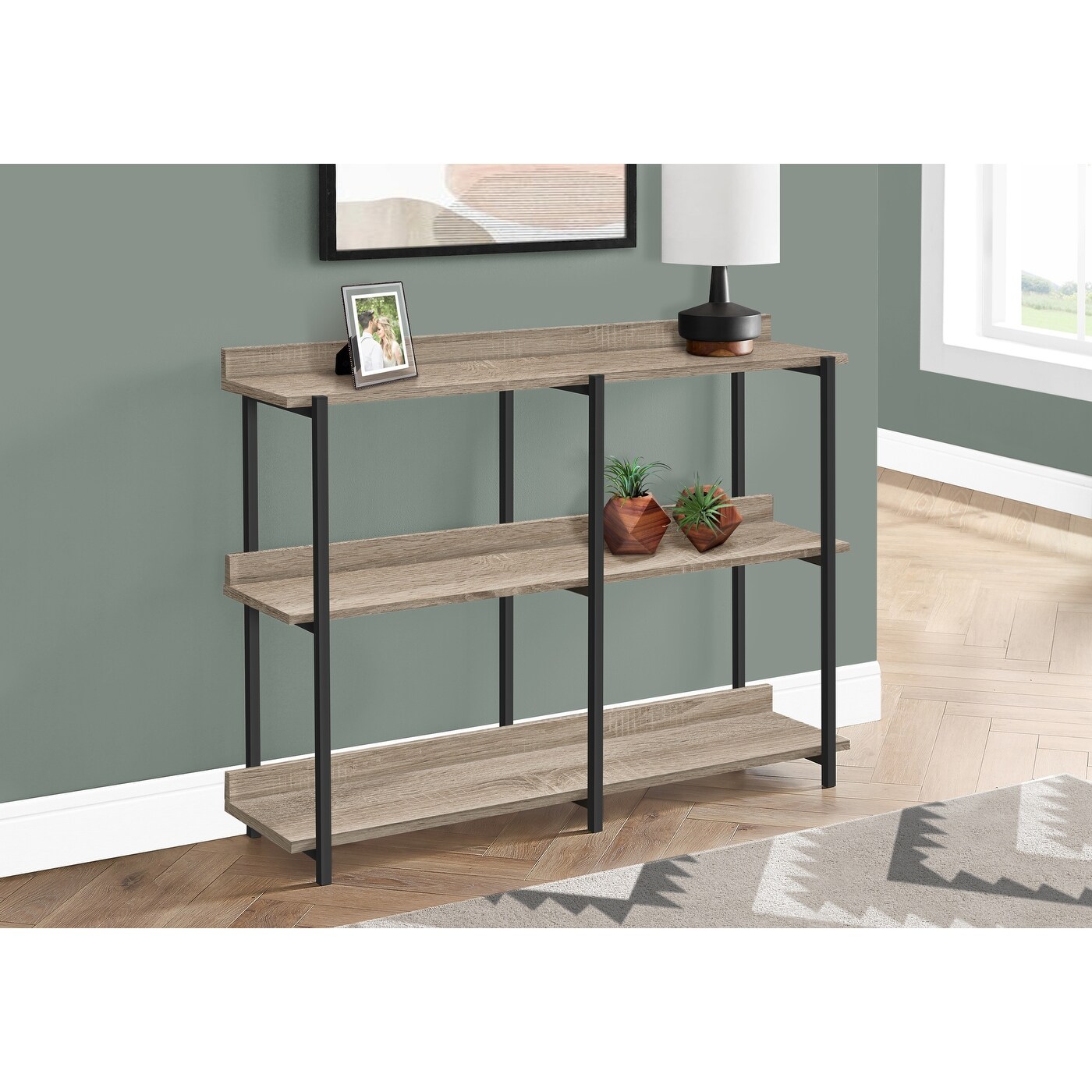 Accent Table， Console， Entryway， Narrow， Sofa， Living Room， Bedroom， Metal， Laminate， Contemporary， Modern - 47.25