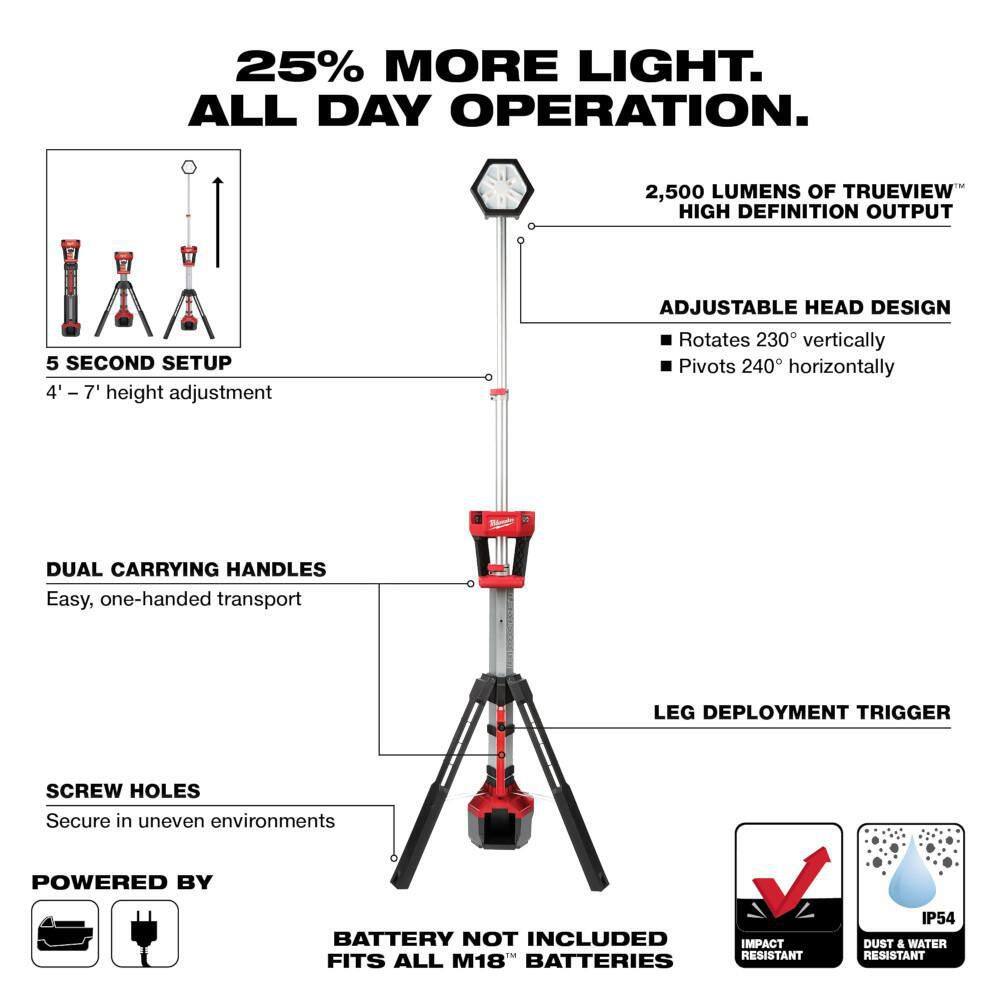 MW M18 FUEL 3-12 in. 18-Volt 21-Degree Lithium-Ion Brushless Cordless Nailer wTower Light Two 6Ah HO Batteries 2744-20-2131-20-48-11-1862