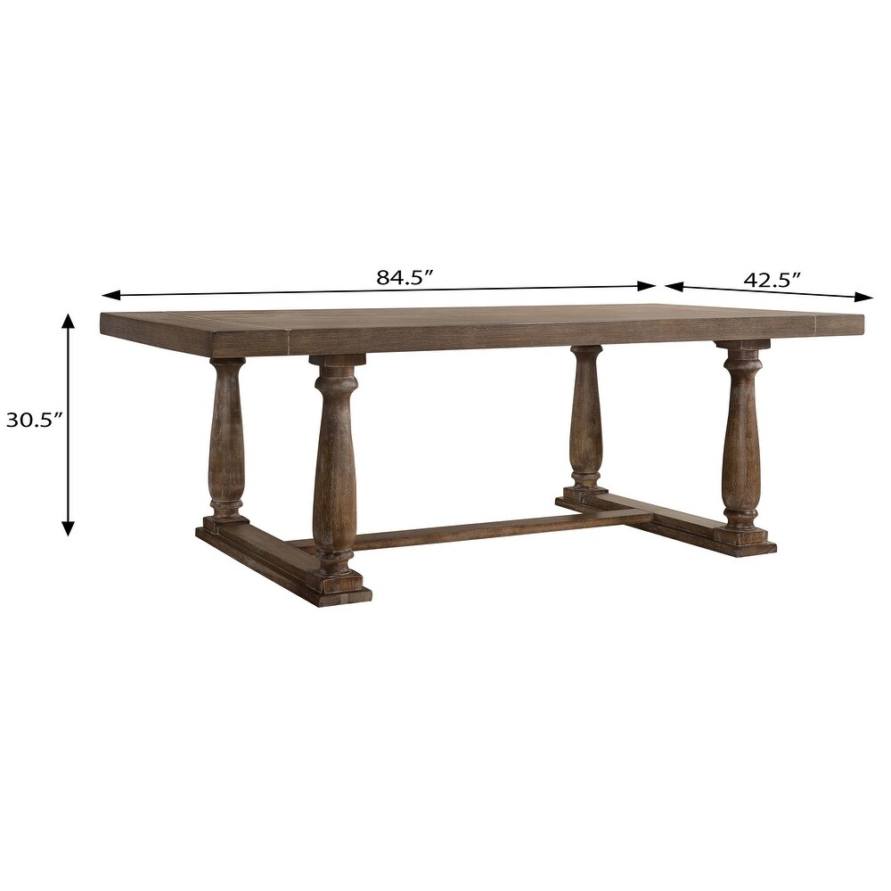 Lorraine Weathered Oak Dining Table with Trestle Base