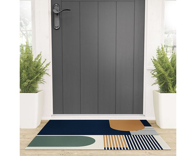 Sheila Wenzel ganny Cool Color Palette Pattern Looped Vinyl Welcome Mat Society6