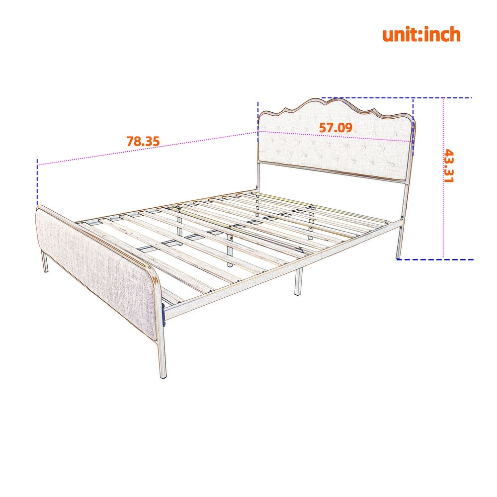 Buckle shaped backrest Platform Bed