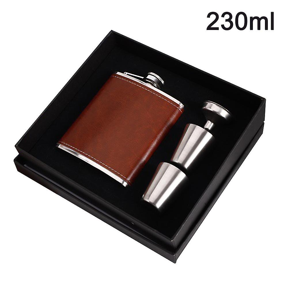 Hip Flask Gift Set， Hip Flasks For Liquor For Men With Leather Cover