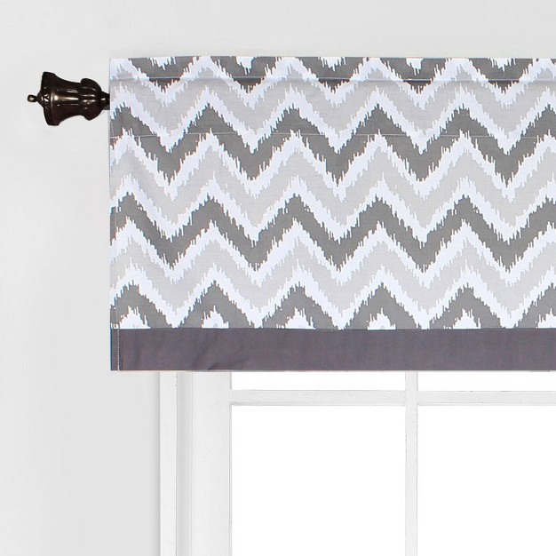 Bacati Ikat Chevron Zigzag Gray Window Valance