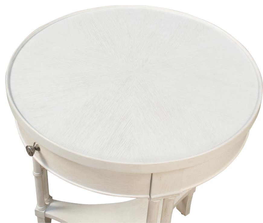 Side Table SARREID Traditional Antique Round Tripod Working White   Asian   Side Tables And End Tables   by EuroLuxHome  Houzz