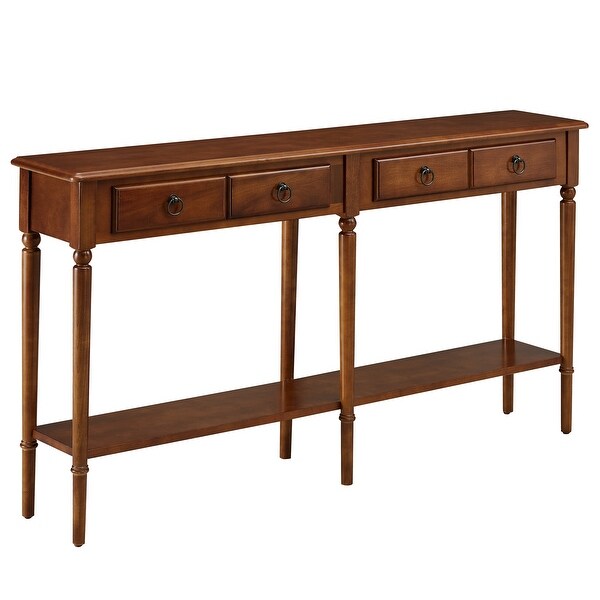 Double Hall Console/Sofa Table with Display Shelf