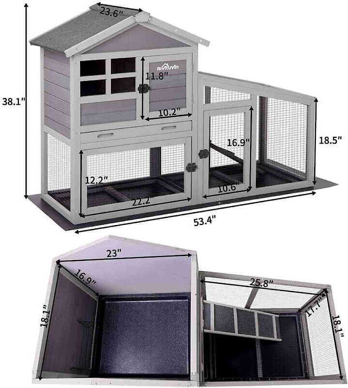 Aivituvin 38.1-in Indoor and Outdoor Rabbit Hutch