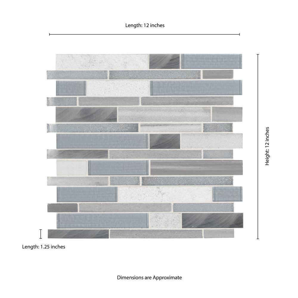 MSI Harlow Interlocking 12 in. x 12 in. Mixed Multi-Surface Mosaic Tile (1 sq. ft.Each) SGLSMTIL-HAR8MM