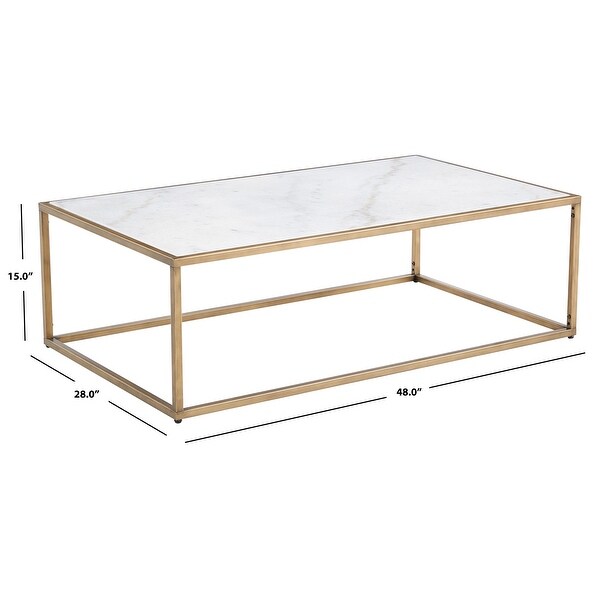 SAFAVIEH Couture Brynna Rectangle Marble Coffee Table - 48 IN W x 28 IN D x 15 IN H