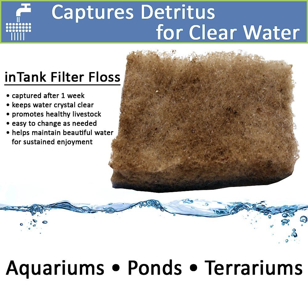 inTank Aquarium， Pond and Terrarium Double Bonded Poly Filter Floss Pads， 3 count