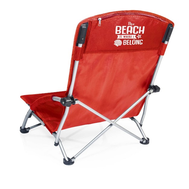 Picnic Time Tranquility Portable Beach Chair Red