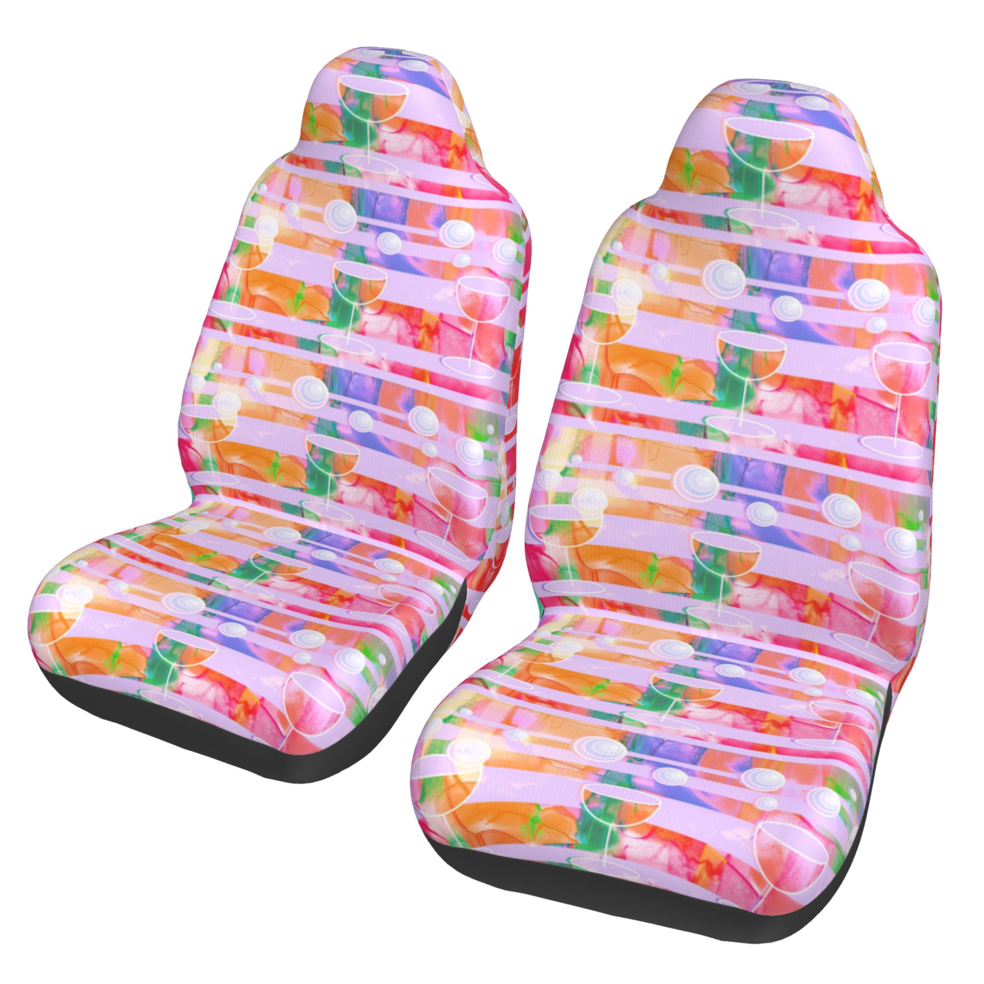 ZICANCN Car Seat Cover Watercolor Drink Patterns Car Front Seat Covers Protectors ， Automotive Seat Covers for Cars Trucks Suv