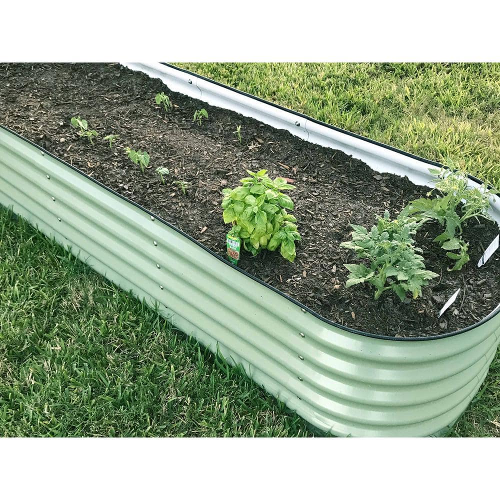 vego garden 17 in. Tall 6-In-1 Modular Olive Green Metal Raised Garden Bed Kit VB6N117G